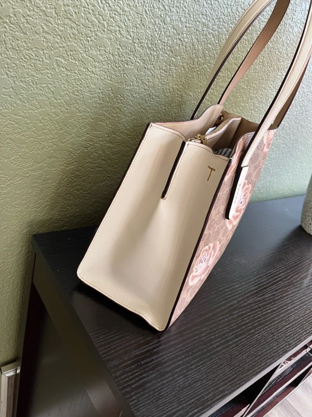 Coach Charlie Rose Print Large Satchel Bag - Picture 5 of 12